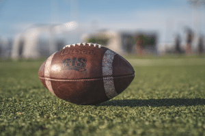 close up image of football on field