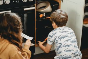 kids on a scavenger hunt