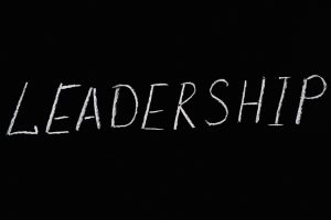 leadership written on a chalkboard