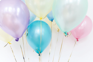 pastel colored balloons